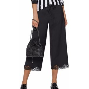 Alexander Wang Cropped Lace-trimmed wide-leg pants